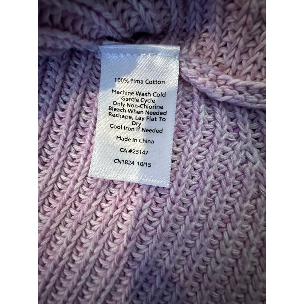 *SOLD* Talbots Lavender Petites 100% Pima Cotton Sweater Size MP ComfyChic Quiet - Picture 8 of 9